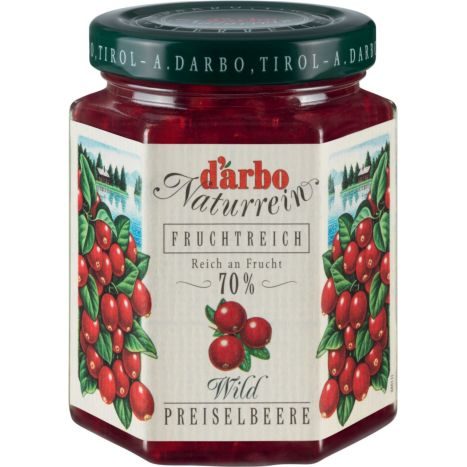 Darbo Naturrein Fruchtaufstrich Wildpreiselbeer 200g