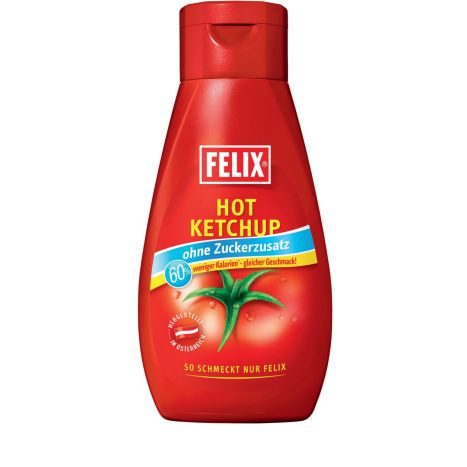 Felix Hot Ketchup ohne Zuckerzusatz 435g