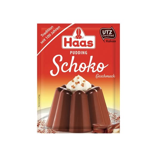 Haas Pudding Schoko Geschmack Glutenfrei 132g