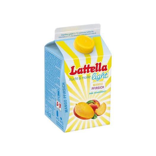 Lattella Molkedrink Mango-Pfirsich zero 500 ml 