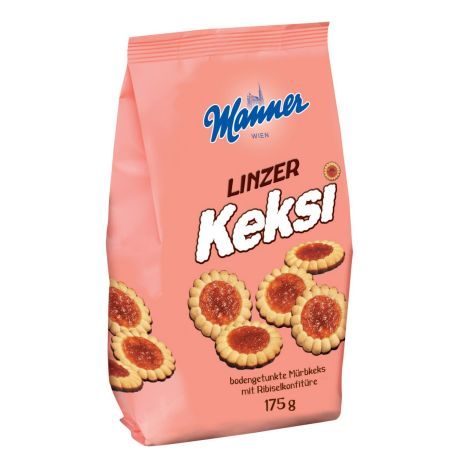 Manner Linzer Keksi Mürbkekse mit Ribisel - Konfitüre 175g
