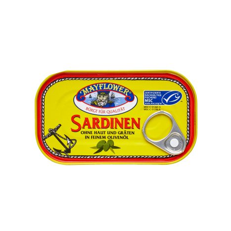 Mayflower Sardinen i. Olivenöl ohne Haut, ohne Gräten 85g